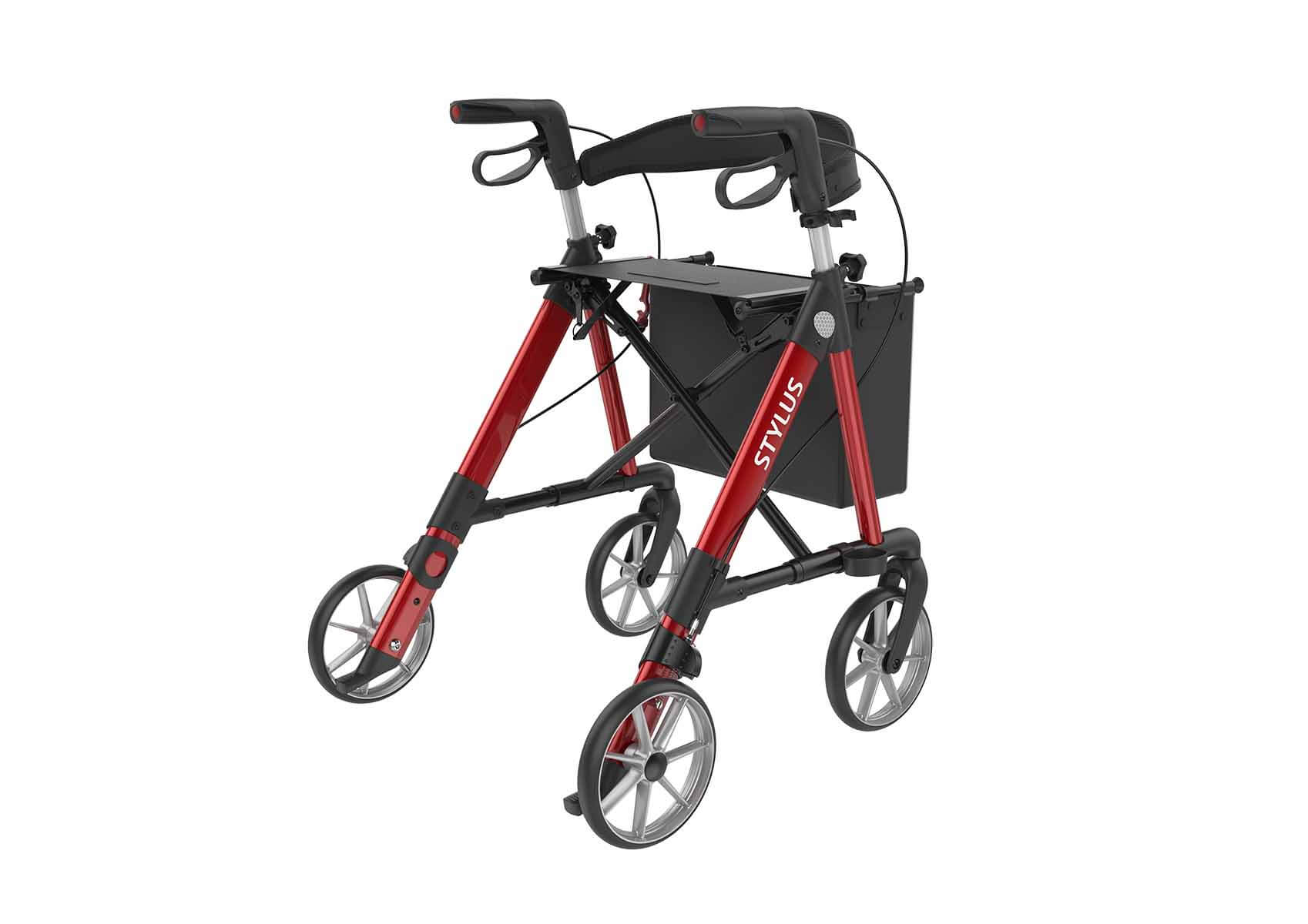 Rehasense Stylus Rollator in Red back